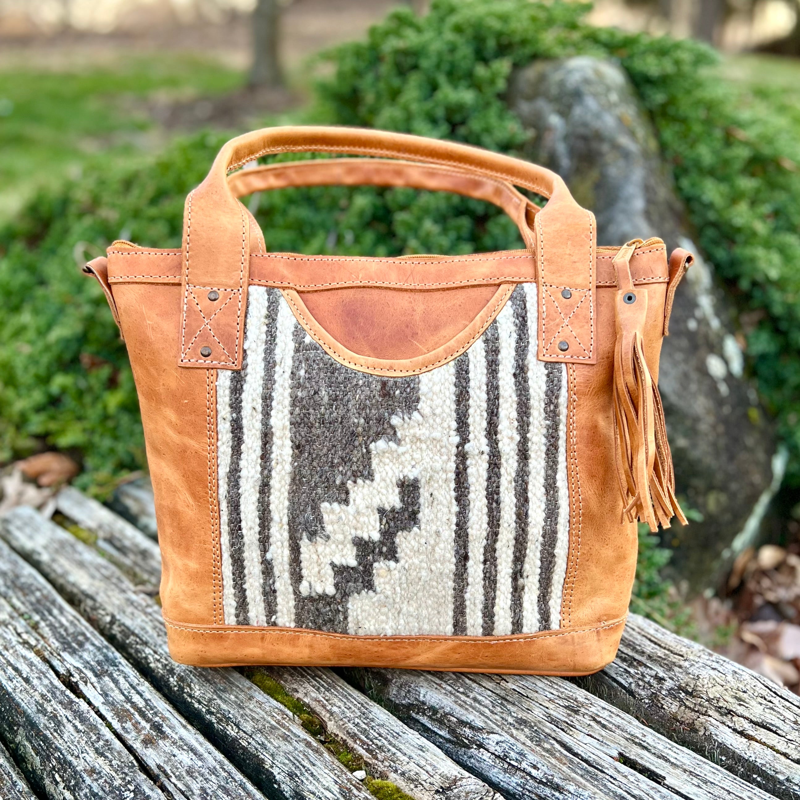 Sunday Isle convertible wool and deals leather bag